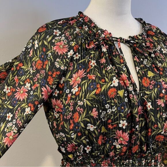 Old Navy Floral Print long sleeve Dress size Medium - Picture 3 of 14